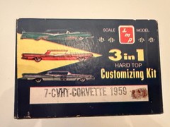 67 year old VINTAGE – AMT / SMP 1959 Corvette convertible 3in1 Customizing kit