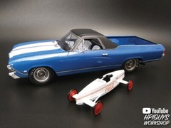 AMT1362 Coke 1968 Chevy El Camino SS With Soap Box Derby 1:25 Plastic Model Kit