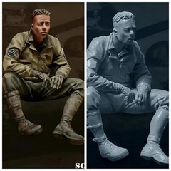 1/35 Resin Model Assembly Kit GK, US Tank Commander, Unpainted Model