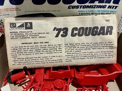 RARE Vintage MPC c. 1973 #7322 Mercury Cougar 1/25 Model Kit. Unbuilt. Offers.