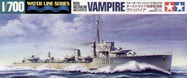 Tamiya 31910 – 1/700 WL Royal Australian Navy Destroyer Vampire – New