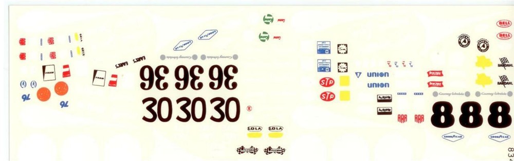 Fred Cady 834 1966 Lola T70 Ford Can Am decal
