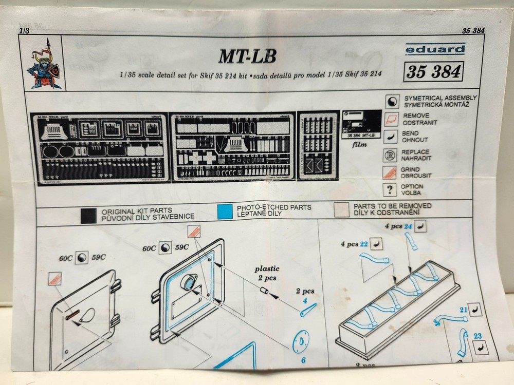 EDUARD 1/35 PHOTO-ETCHED 35384 Upgrade Set Skif 35 214 Soviet MT‑LB APC Cold War