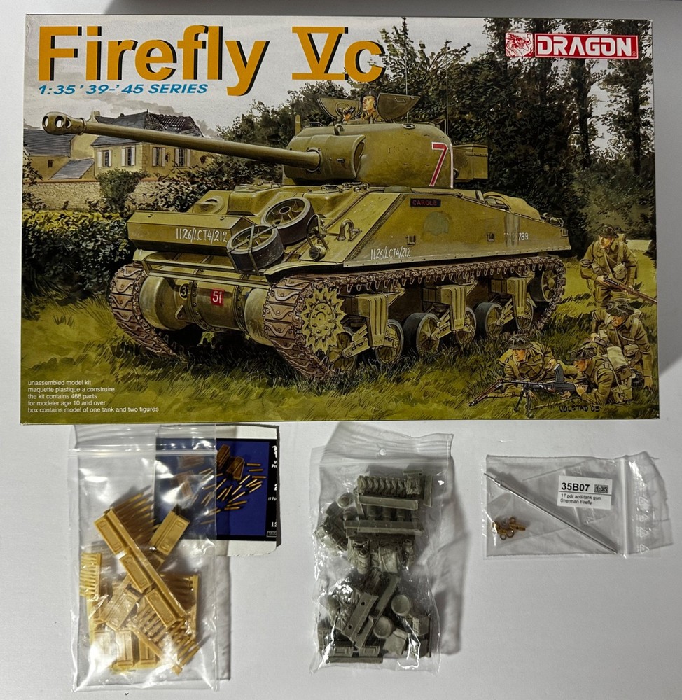 Lot: Dragon 6182 1/35 Scale Firefly Vc +RB Model Metal Barrel & 2 Verlinden Sets
