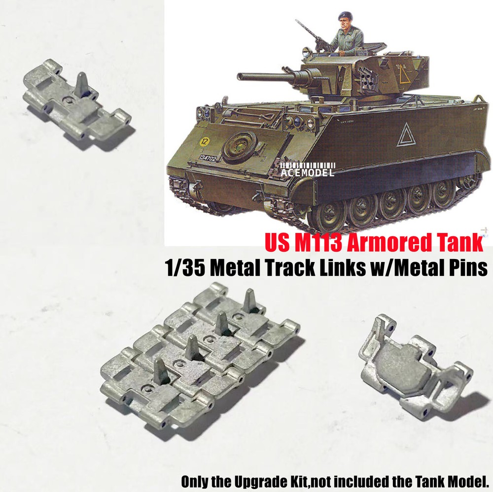 1/35 US M113 Armored Tank Lead-tin Alloy Workable Track Links w/Metal Sprockets