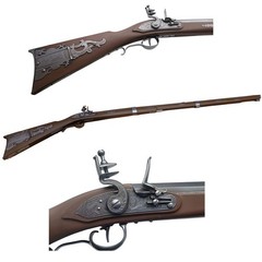 Atlantis 1:1 Frontieraman Kentucky Long Rifle Muzzleloader Model Kit P195