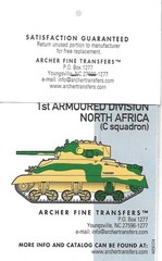 Archer British 9th Lancers North Africa Sherman Transfers Decals AR35174