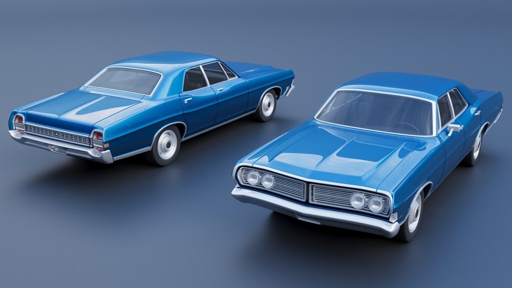 ABS-LIKE RESIN 3D PRINTED 1/25 1968 FORD GALAXIE 500 4-DOOR KIT