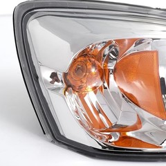 Headlight Assembly Chrome Amber Compatible with 2004-2007 Malibu Headlights