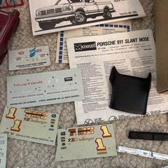 Vintage Model Car Junkyard Lot Of Parts And Pieces Decals Manuals Old Box READ