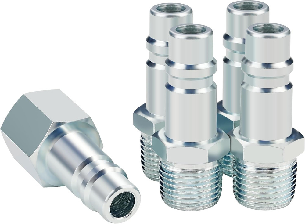 1/2” Air Hose Fittings Set, High Flow 4PCS I/M Industrial Type 1/2 Inch NPT Male