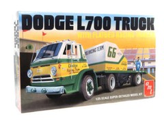 amt 1368 1/25 1966 Dodge L700 Truck with Flatbed Racing Trailer Skill 3 Model Ki