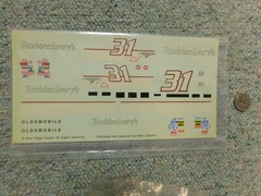 Blue Ridge decals 1/24 1/25 Roddenberry’s #31 Oldsmobile – sheet only Lot 1 A2