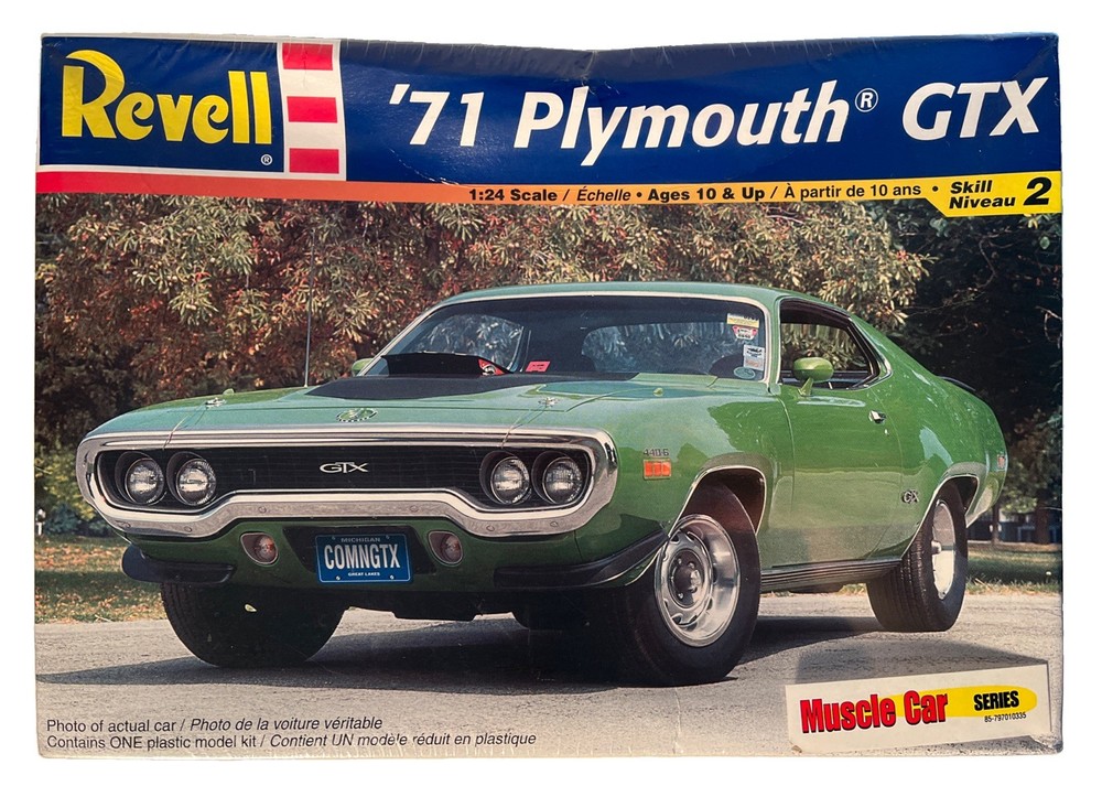 Revell ’71 Plymouth GTX 1:24 Sealed Plastic Model Kit Skill 2 85-2166 (B30)