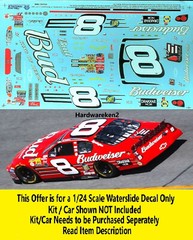 NASCAR DECAL # 8 BUDWEISER 2003 CHEVY MONTE CARLO D. EARNHARDT Jr. 1/24 SLIXX
