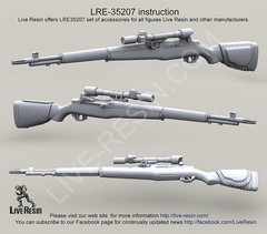 Live Resin 1/35 LRE-35207 M1D Garand Sniper Rifle with M84 Scope