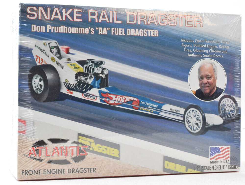 Atlantis Don Prudhomme’s “Snake” Front Engine Rail Dragster 1:24 Model Kit M5694