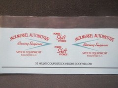 Jack Merkel 33′ Willys Coupe AA/GS 1/25 Decal from Fremont Racing Specialties