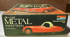 Monogram JAGUAR XK120 1/24 Metal & Plastic Model Kit No. 6103 1979 Opened