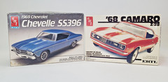 (2) AMT Ertl 1/25 Model Kits 6202/6559 Open Box- 69 Chevelle SS396 68 Camaro Z28
