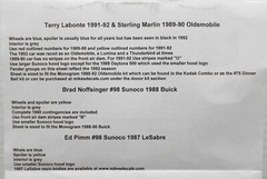 NASCAR DECAL #98 SUNOCO 1988 BUICK REGAL BRAD NOFFSINGER -1/24 POWERSLIDE