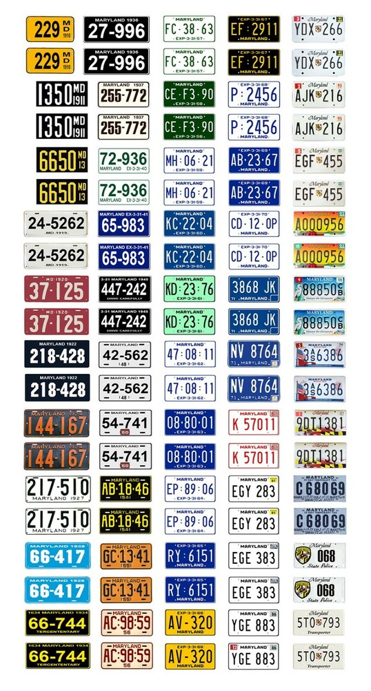 1/25 scale model car assorted USA Maryland license plates state tags 1:25
