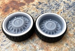 Resin 22 In. Pontiac 8-lug Restomod Wheels, W/One In. Whitewalls,1/24 1/25 Scale