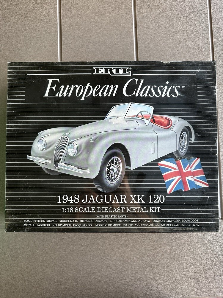 Sealed New ERTL 1948 Jaguar XK 120 Metal Kit (with Plastic Parts) 1:18 Scale