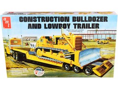 AMT AMT1218 Skill 3 Model Kit Construction Bulldozer and Lowboy Trailer 1/25