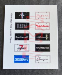 FORD 1960s STYLE miniature novelty PLATES for 1/25 scale MODEL CARS