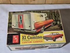 RARE ORG 1/25 AMT ’65 CHEVELLE EL CAMINO PICKUP CUSTOM CAMPER 8735-200 MIB 60s