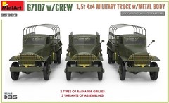 MiniArt MIN35383 1:35-G7107 w/Crew 4×4 Cargo Truck w/Metal Body, Molded Color