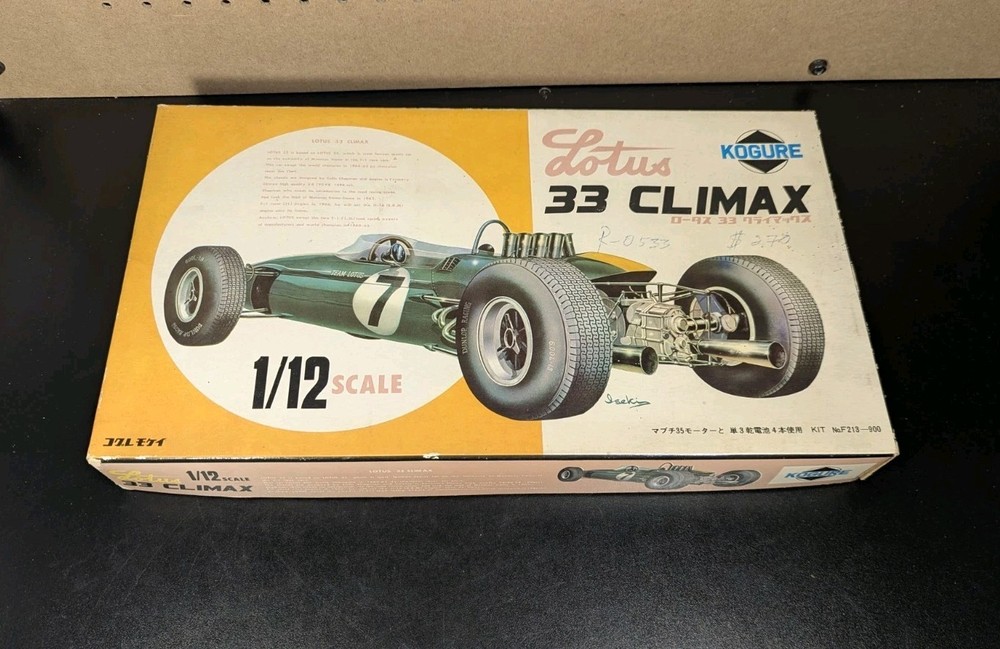 Vintage 1960’s Kogure Lotus 33 Climax Japan Model 1/12 Motorized Jim Clark NOS!