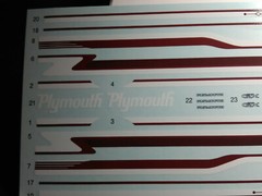 1969 Plymouth GTX Pro Street 1/25 Lot of 2 waterslide decal sheet drag graphics
