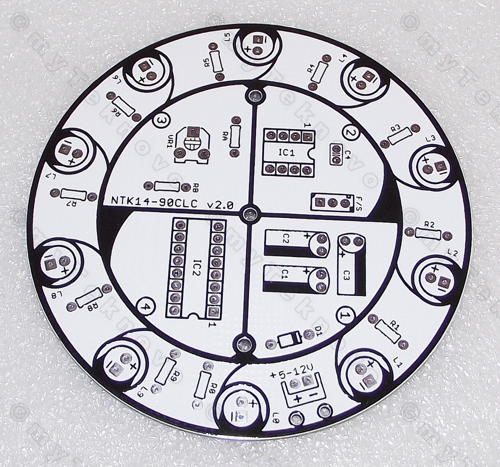 3x Large ROUND White PCB Only for Jumbo LED Sequencer Chaser KIT NE555 CD4017