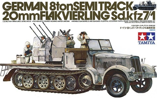 Tamiya 35050 1/35 Model Kit German 8Ton Half-Track 20mm Flakvierling Sd.kfz 7/1