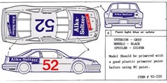 #52 Jimmy Means Alka Seltzer 1/64th – HO Scale Nascar Waterslide Decals