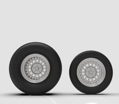 1:64 15” Pro Stock style Chrome Wheels And Tires. Car Not Available.