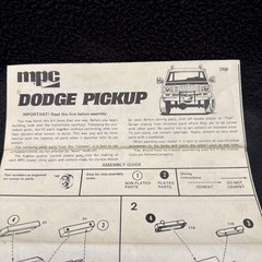 MPC 1977 Dodge Pickup 1-7709 Instructions Original Manual 1976 Mopar Truck