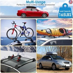 TeqHome Universal Roof Rack Cross Bars, 43-inch Aluminum Lockable Car Top