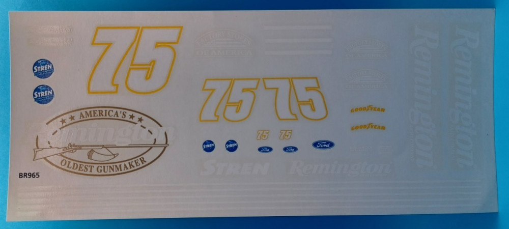 Unknown | No. BR965 | 1:25 Remington #75 Morgan Shepherd Ford Decals