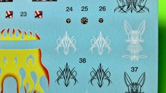 32 1932 Ford 1/25 waterslide decal sheet Custom devil flames pinstripe Hot Rod