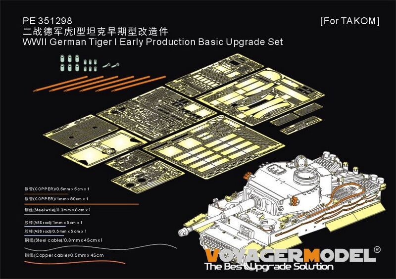 1/35 WWII German Tiger I Early Production Basic Upgrade Set for Takom kits