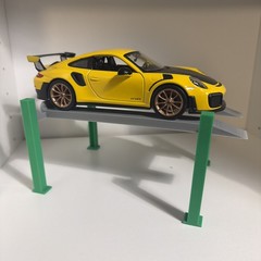 4 post model car lift 1:24 1:25 scale Green/ Gary Assembly required. Paintable!