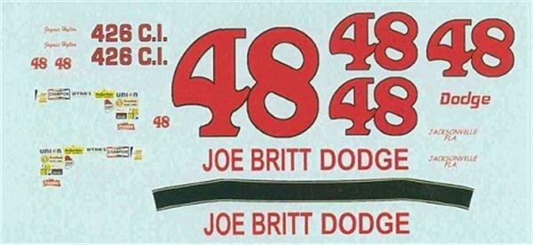 Winscals #48 Joe Britt Dodge 1969-James Hylton Nascar decal
