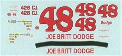 Winscals #48 Joe Britt Dodge 1969-James Hylton Nascar decal