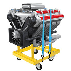 750 Lbs Heavy-Duty Rolling Engine Stand, Steel Construction with Casters and Saf