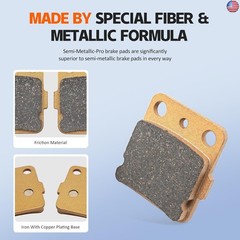 Semi-Metallic-Pro Front Brake Pads Compatible With Honda TRX250X TRX250EX
