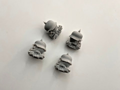 4pc 1/24 Resin Custom Carburetor Skull Biker Helmet Air Cleaner Model Car Parts