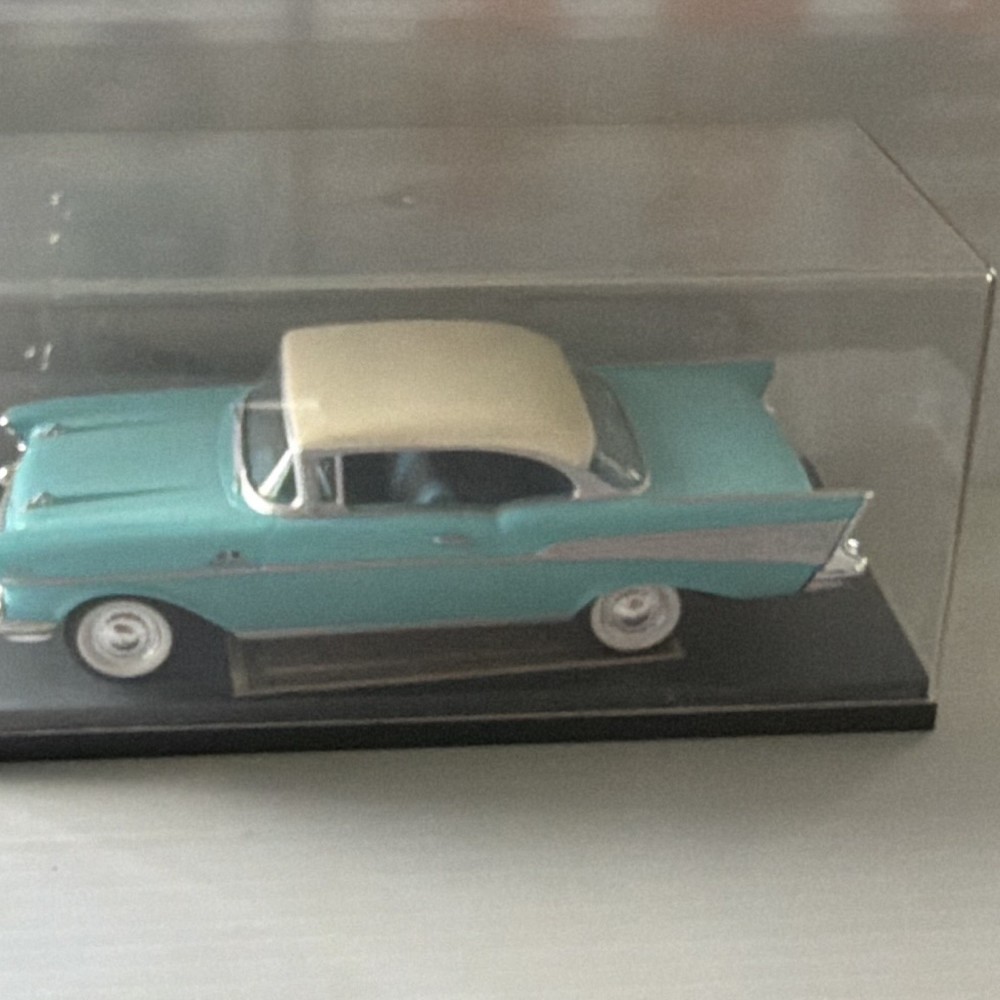 1957 Chevrolet Bel Air Reissued Tri-Five Model Blue Turquoise Plastic Display